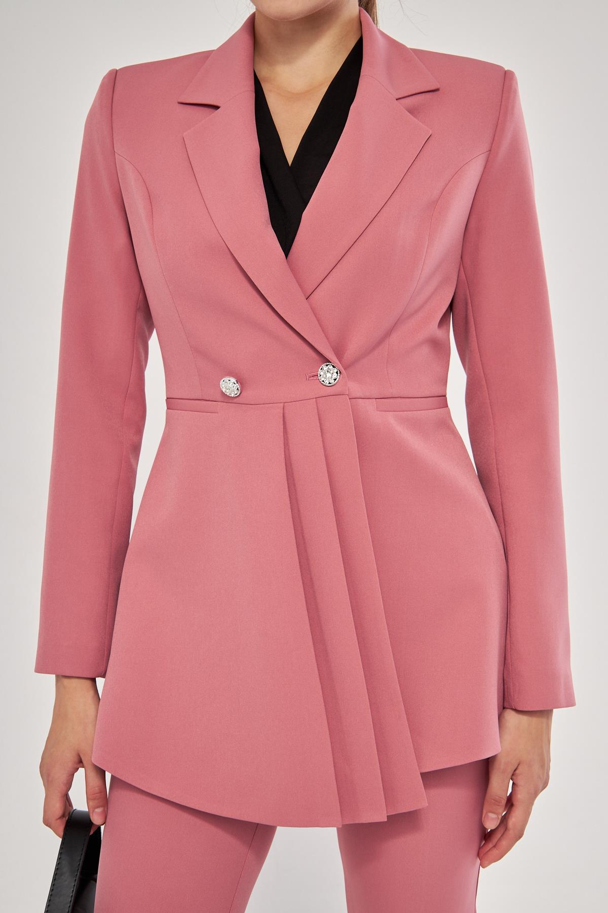 Stone Piping Button Detail Set Ecru