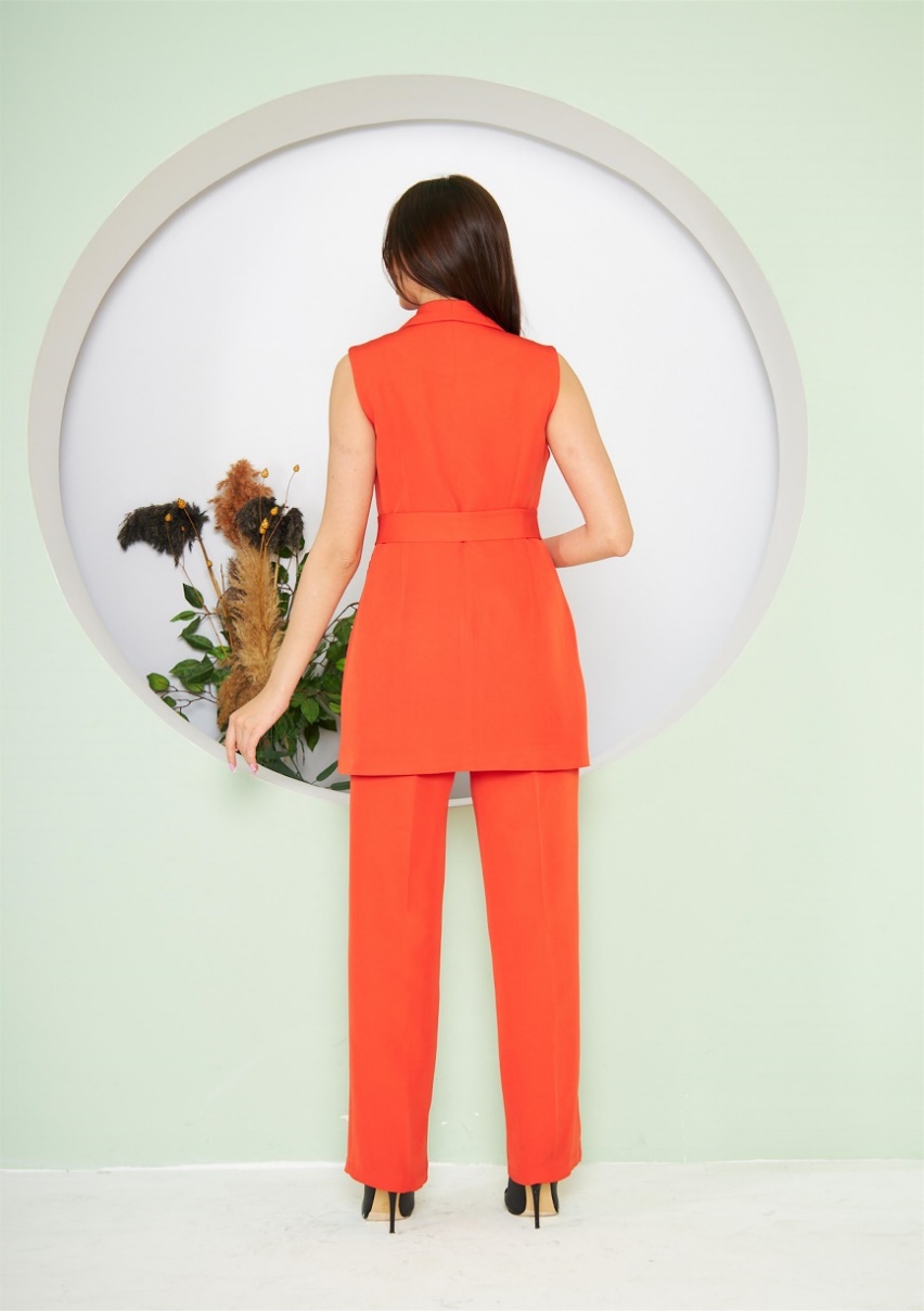 Ring Detail Linen Vest Set