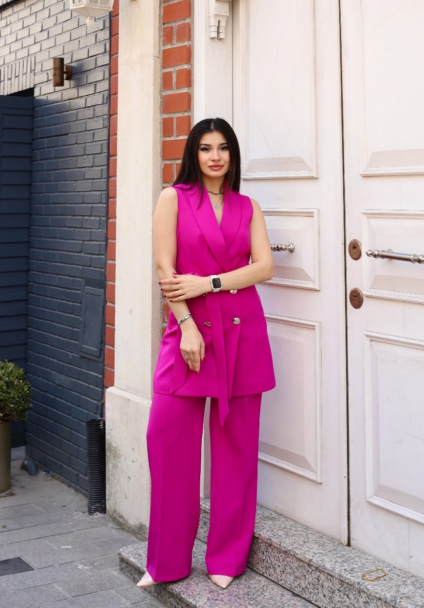 Ring Detail Linen Vest Set